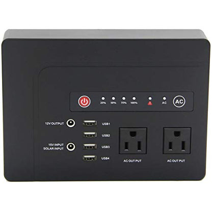 powkey 200W Portable Power Bank with AC Outlet, 146Wh Rechargeable Backup Lithium Battery, 110V Pure Sine Wave AC Outlet for Outdoor RV Trip Travel Home Office Emergency - color: Black