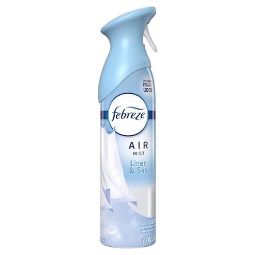 Febreze Air Mist, Air Freshener Spray, Odor Fighting Room Spray, Deodorizer for Home Bathroom Kitchen Office Apartment Dorm Room Classroom, Linen & Sky Scent, 8.1oz (Pack of 6) - style: Linen & Sky