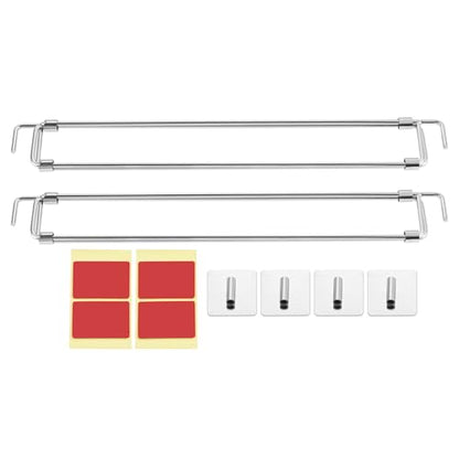 Rv Refrigerator Bars 12.5-22.3" Adjustable Stainless Steel RV Fridge Tension Rods Fridge Accessories Prevent Spills for Camper Travel Kitchen Medicine Cabinets Bookshelf