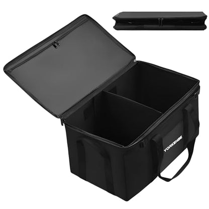 45L Camping Organizer, 1680D Heavy Duty Waterproof Camping Storage for Camping Cooking Utensils and Camping Cookware, with Hard Bottom, Camping Bag with Zippered Lid for RV, Hiking