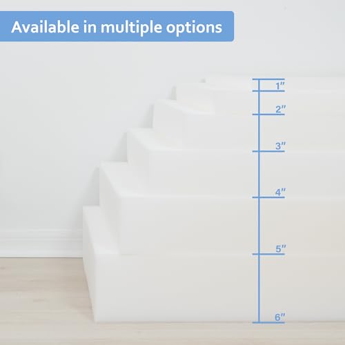 GoTo Foam 3" Height x 24" Width x 72" Length 44ILD (Firm) Upholstery Cushion Made in USA - color: Firm, size: 3x24x72