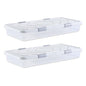 VEVOR Under Bed Storage with Wheels, 39.8 x 20.1 x 5.9 inch Underbed Containers, Underbed Shoes Organizer with Lid & Gray Latch, Rolling Under the Bed Storage Bins for Clothes Shoes Blankets, 2 Pack