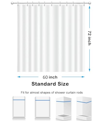 Grey Shower Curtain Liner,PEVA Shower Liner for Bathtubs Waterproof Bathroom Curtain with Weighted Stones 60" W x 72" H Inches - color: Grey, size: 60"W x 72"L (Pack of 1)