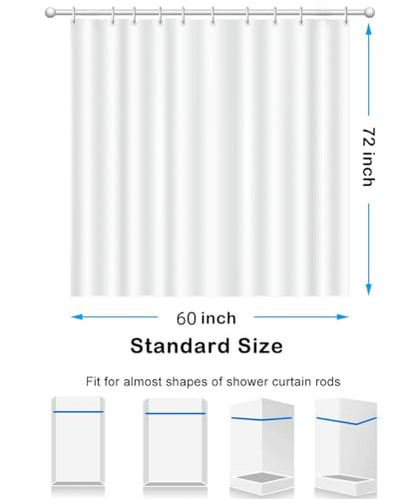 Grey Shower Curtain Liner,PEVA Shower Liner for Bathtubs Waterproof Bathroom Curtain with Weighted Stones 60" W x 72" H Inches - color: Grey, size: 60"W x 72"L (Pack of 1)