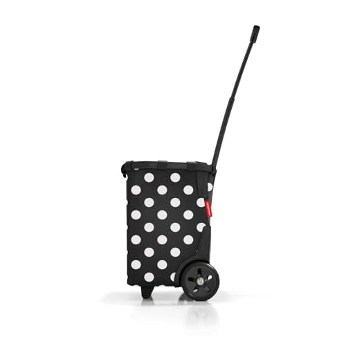 reisenthel carrycruiser dots White - Portable Shopping Trolley with Sturdy Aluminum Frame, Shoulder Strap and Removable mesh Inner Bag -Water-Repellent - color: Dots White
