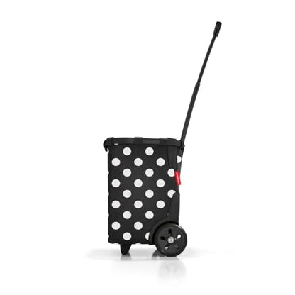reisenthel carrycruiser dots White - Portable Shopping Trolley with Sturdy Aluminum Frame, Shoulder Strap and Removable mesh Inner Bag -Water-Repellent - color: Dots White