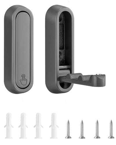 2 Pcs Folding Wall Hooks, Heavy Duty Coat Hooks, Stable Wall-Mount, Gray | Metal Hooks, Foldable Hook. Space-Saving for Coats, Hooks for Hanging Coats, Scarves, Hats, Bags, Towels, Bathrobes, Keys - color: Gray, size: 2PC