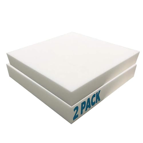 Foamma High Density Upholstery Foam, 1" x 24" x 24" 2-Pack - Couch Cushion Foam Replacement Pad, High Density Pad for Seats, Pillows, Chairs, and Craft Projects - color: High Density, size: 1" x 24" x 24", style: 2 Pack
