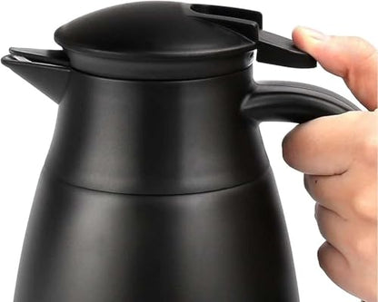 68oz Thermal Coffee Carafe, Stainless Steel Coffee Carafes for Keeping Hot, Airpot Insulated Tea Pot Dispenser for Hot Water, Tea, Hot Beverage - Keep 12 Hours Hot, 24 Hours Cold, Black - color: Black