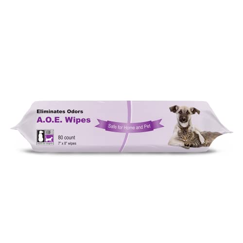 Thornell Animal Odor Eliminator Cat and Dog Wipes (80 Wipes) - All Purpose Deodorizing Pet Wipes - Pet Odor Eliminator for Pet, Kennels, Cages – Pet Deodorizing Wipes w/ Safe, Non-Enzymatic Formula - size: 80 Count (Pack of 1)