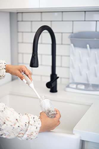 Ubbi Vertical Spacing Saving Bottle Drying Rack with 13 Pegs, 2-in-1 Bottle Brush & Microfiber Drying Mat Bundle, Newborn Baby Essentials, Baby Registry Must Haves, New Parent Gifts, Gray - color: Gray Bottle Drying Rack, Bottle Brush & Drying Mat Bundle