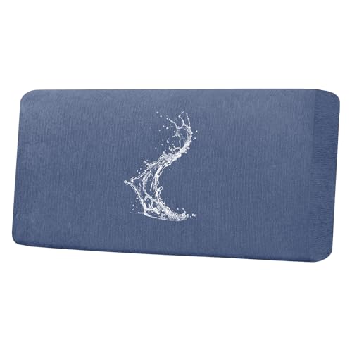 Waterproof Couch Cushion Covers - Stretch Washable Slipcover with Elastic Non-Slip Design, Furniture Protector for Pets,Kids (1 Cushion Loveseat, Blue Grey) - color: Blue Grey, size: 1 Cushion Loveseat