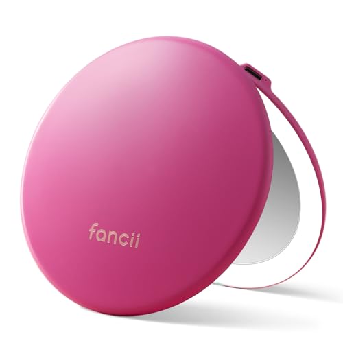 Fancii Taylor Compact Travel Mirror with Light, Rechargeable, 10x /1x Magnifying, 3 LED Light Settings - Best for Makeup, On The Go Touch-Ups, (Magnolia Burst) - color: Magnolia Burst