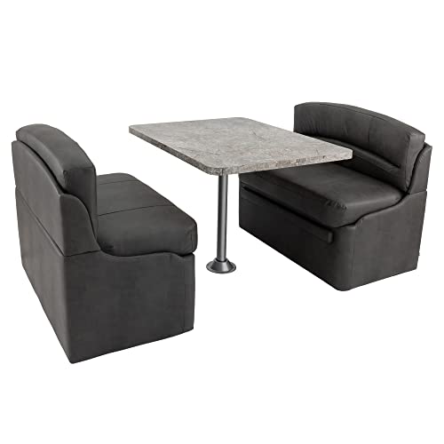 RecPro 36" RV Dinette Booth Set with Table and Leg | Two Dinette Booths (Gunmetal, Luna Imperial) - color: Luna Imperial, size: Gunmetal