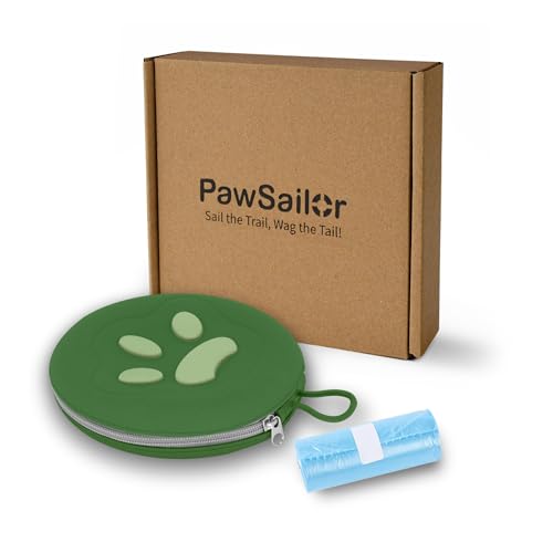 Collapsible Dog Bowls, 2-in-1 Travel Double Bowl Water Food Feeder Portable Pet Traveling Camping & Walking 25oz (Green) - color: Green