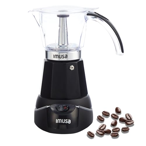 IMUSA 6 or 3 Cup Electric Espresso Maker Black Coffee Machine for Cuban Coffee, Moka and Espresso Drinks - color: Black, size: 6 Cup
