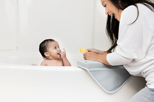 Ubbi Cushioned Kneeler Pad for Baby and Toddler Bath Time, Non-Slip Parent Knee Cushion, Easy-Clean Bath Accessory, Gray Stingray - style: Elbow Rest