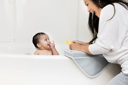 Ubbi Cushioned Kneeler Pad for Baby and Toddler Bath Time, Non-Slip Parent Knee Cushion, Easy-Clean Bath Accessory, Gray Stingray - style: Elbow Rest