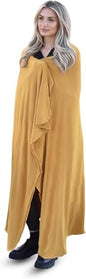 K E L O R Luxury Cooling Travel Blanket - Stretchy, Lightweight Soft & Breathable Shawl Wraps for Women - color: Golden, size: Single-Sided