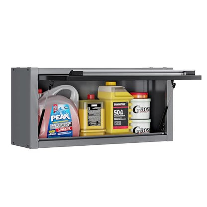 JZD Steel Wall Cabinet with Up Flip Door, Hanging Tool Cabinets, for Garage Workshop Office Basement Kitchen - size: M-02