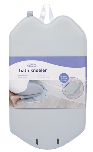 Ubbi Cushioned Kneeler Pad for Baby and Toddler Bath Time, Non-Slip Parent Knee Cushion, Easy-Clean Bath Accessory, Gray Stingray - style: Kneeler Pad