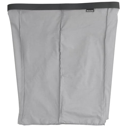 Brabantia - Bo Laundry Hamper Bag 2 x 12 Gal - Replacement Bag for Bo Laundry Hamper - Dual Compartments for Easy Sorting - Portable & Hygienic - Cotton Bag with Velcro Closing - Gray - size: 2 x 12 Gal Compartments