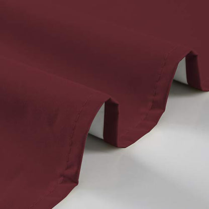 Diamond Home Linens Set of 2 100% Blackout Insulated Rod Pocket Kitchen Curtain Tiers for Small Windows 27" W x 24" L-Burgundy - color: Burgundy, size: 27"W x 24"L (Pack of 2)