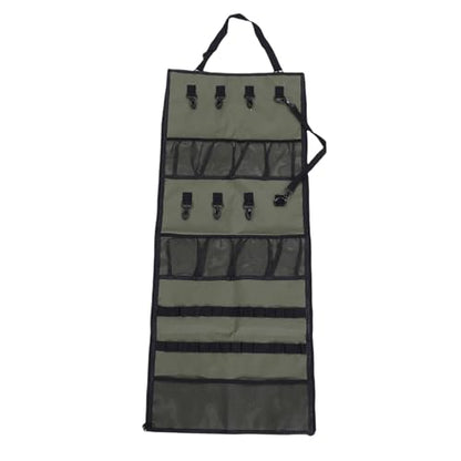ciciglow Camping Hanging Organizer, Tent Organizer for Inside with Campsite Storage Straps & Mesh Pockets & Hanging Hooks for Camping, RV, Picnic, Green