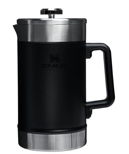 STANLEY Classic Stay-Hot French Press Coffee Maker 48 oz | 5 Minute Brew, 4 Hours Hot | Mesh Filter for Coffee Grounds | Insulated Stainless Steel French Press | BPA-Free | Black 2.0 - color: Black 2.0, size: 48 ounces