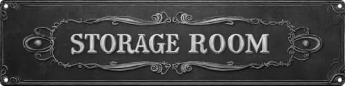 Vintage Tin Storage Room Sign Retro Metal Sign Suitable For Home Street Shop Garage Bar Farm Garden - Multi-Purpose For Indoor/Outdoor Use Plaque 4x16 Inch - color: Storage Room