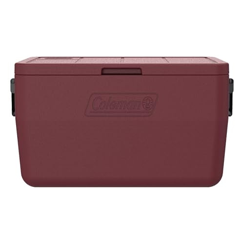 Coleman Chiller 9/16/30/48/60qt Cooler with Ice Retention, Leak Resistant, Great for Camping, Concerts, Sports, and More - color: Cranberry, size: 48qt