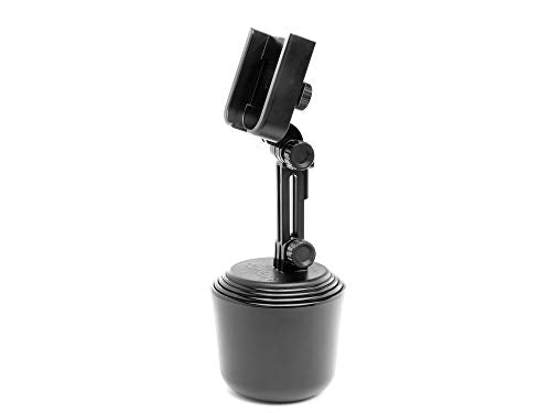 WeatherTech CupFone with Extension – Adjustable, Universal Cup Holder Cell Phone Mount Car & Truck Accessory – Best Design for iPhone & Smartphone Charging – Black Plastic Knobs - color: Black, size: 4 Inch Extension