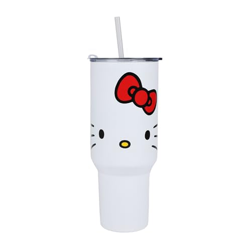 Bioworld Hello Kitty 40 Oz. Stainless Steel Tumbler With Leak-Proof Lid - color: Hello Kitty Face
