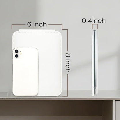 gogofree Foldable Desktop Mirror, 8" × 6" Adjustable Angle Makeup Mirror with Stand, Black Small Mirror for Travel Camping and Home (White)