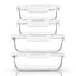 [80 oz & 36 oz]Extra Large Glass Food Storage/Baking Containers Set with Lids, 2 Pack 80 oz(10 cup)&2 Pack 36 oz (4.5 cup)Airtight Glass Container,Microwave,Oven,Freezer and Dishwasher, White - color: white