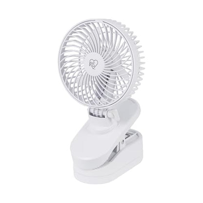 IRIS USA 5" Battery Operated Clip On Fan, 2 Speeds, D-Battery Powered, Personal Fan, Portable Travel Mini Pet Stroller Car Fan, Home Office Bedside Camping Golf Cart - color: White - Battery, style: Clip On