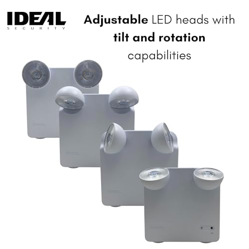 Ideal Security Rechargeable LED Power Failure Light, Adjustable Heads, up to 48 Hours, 80-140 Lumens, Emergency Light for Home, Prepared for Power Outages, White