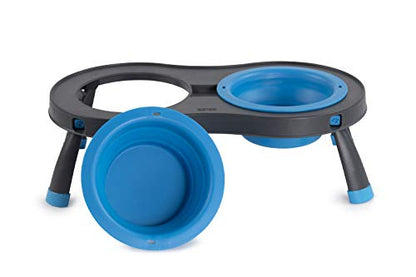 Dexas Pets Double Elevated Pet Feeder, 2.5 Cup Bowls, Pro Blue (PW1104322194) - color: Pro Blue, size: Large/2.5 Cup Capacity Bowls