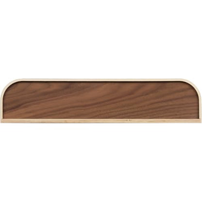 Wooden Wall Mounted Display Caddy, Floating Shelf Organizer Rack, Wood Wall Pocket, Storage Basket Bin 17.7” Wide (Walnut)