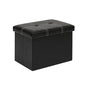 B FSOBEIIALEO Folding Storage Ottoman Cube, Faux Leather Footrest Seat Coffee Table, Black 16.5"x12.6"x12.6" - color: Black 16.5"x12.6"x12.6"