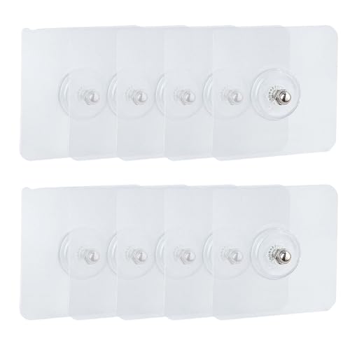 Seamless Screw, Screw Free Sticker Wall Hooks for Hanging, Waterproof Reusable Heavy Duty Adhesive Hooks for Kitchen,Bathroom,Home,Office (10)