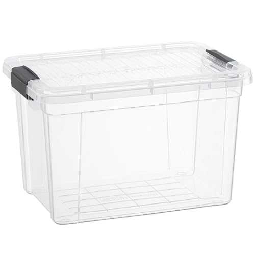 Superio Small Clear Storage Box with Lid, 8.75 Quart Plastic Container Bins for Organizing, Stackable Crates, BPA Free, Non Toxic, Odor Free, Organizers for Home, Office, School, and Dorm - size: 12" x 8.25" x 7.5"