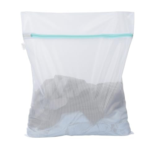 OTraki Medium Mesh Laundry Bags 20x24 inch Zipper Lingerie Bags for Washing Delicates Laundry Mesh Bag Machine Washable for Travel Dorm Hotel Camp, Don't Drying, Melting 140-176℉ White | Zipper Lingerie Bags for Washing Delicates Laundry Mesh Bag Machine