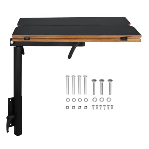 Caravan Folding Table Kit 595x580mm, Swivel Arm Leg System, Space Saving Black Folding Plywood Top for Motorhome, Camper Van Conversion, RV, Boat Interior (Black Table Leg) - color: Black Table Leg