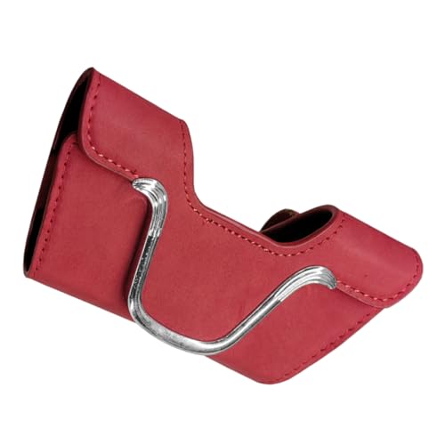 Sunglass Holder for Car Visor Clip, Suede Glasses Storage Box with Magnetic Closure, Soft Eyeglasses Protective Case, Universal Auto Interior Organizer Accessories for Men/Women (Red) - color: Red