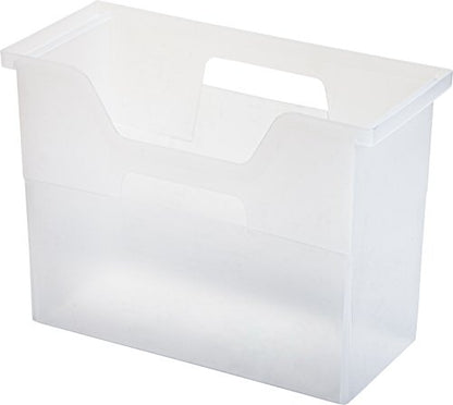 IRIS USA Medium Portable Desktop File Box with Open Top, Side Handles, Hanging File Folders, Tabs & Inserts, Letter Size, For Magazines Newspapers Mail Books Notebooks Binder Homework, Clear - size: 1 - Pack, style: Open Top Bin (M - Clear)