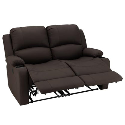 Camper Comfort 58" Wall Hugger Reclining RV Theater Seats | Double Recliner RV Sofa | RV Couch | Wall Hugger Recliner | RV Theater Seating | RV Furniture (Manual, Chocolate) - color: Chocolate, style: Manual