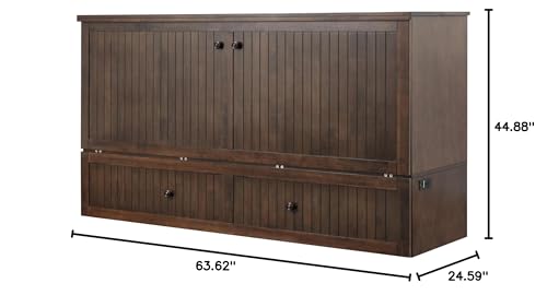 Mega Solutions Murphybedz Tuscany Murphy Cabinet Chest Bed with Charging Station 6 Inch (Tobacco, King) - color: Tobacco, size: King (U.S. Standard)