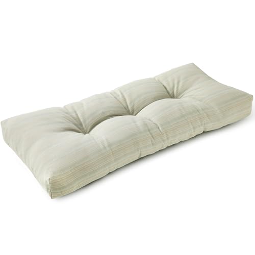 SUNROX LokGrip Non Slip Tufted Memory Foam Bench Cushion, FadeShield Water Resistant Durable Thicken Outdoor/Indoor Bench Seat Pads 42x16x4 inch, Seaside Breeze - color: Seaside Breeze, size: 42x16 Inch (Pack of 1)