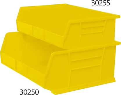 Akro-Mils 30250 AkroBins Plastic Storage Bins, Space-Saving Stackable Bins for Garage, Pantry, Craft Organization, 15" x 16" x 7", Yellow, 6-Pack - color: Yellow